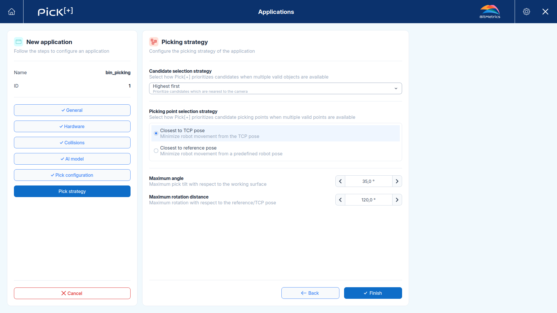 Picking strategy step