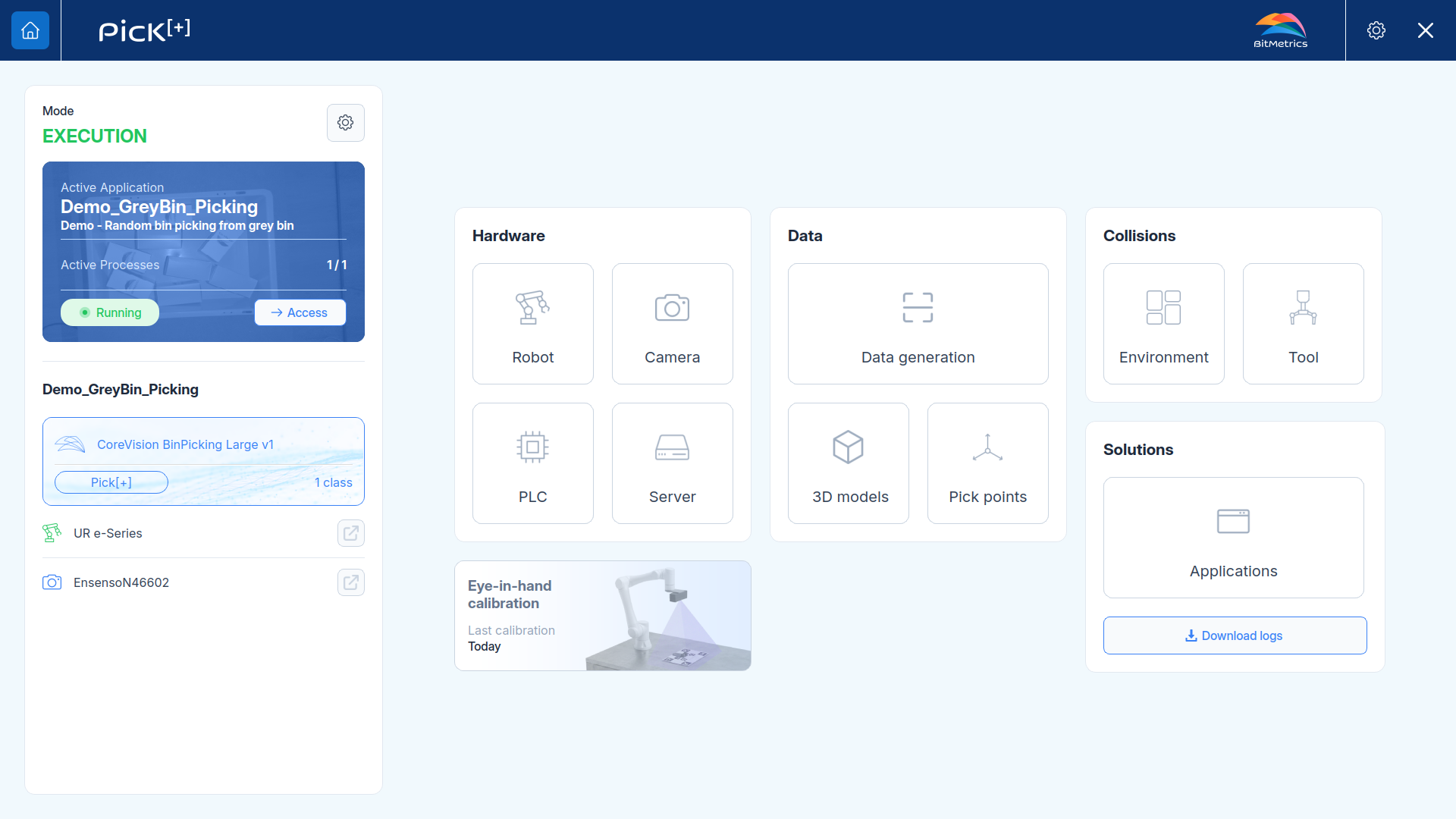 Active Application card in Execution Mode
